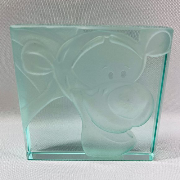 Disney Winnie the Pooh Tigger Paperweight Etched Glass Signed Guenther 728/1000 - Picture 1 of 11